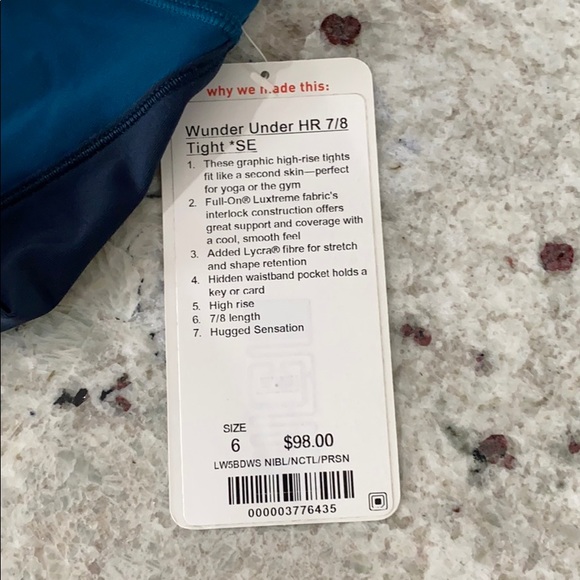 Lululemon Wunder Under HR 7/8 Tight *SE - Picture 2 of 4